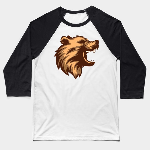 Screaming Bear Baseball T-Shirt by Shirtbubble